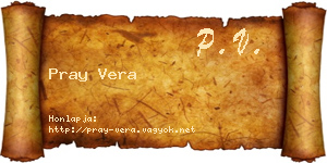 Pray Vera névjegykártya